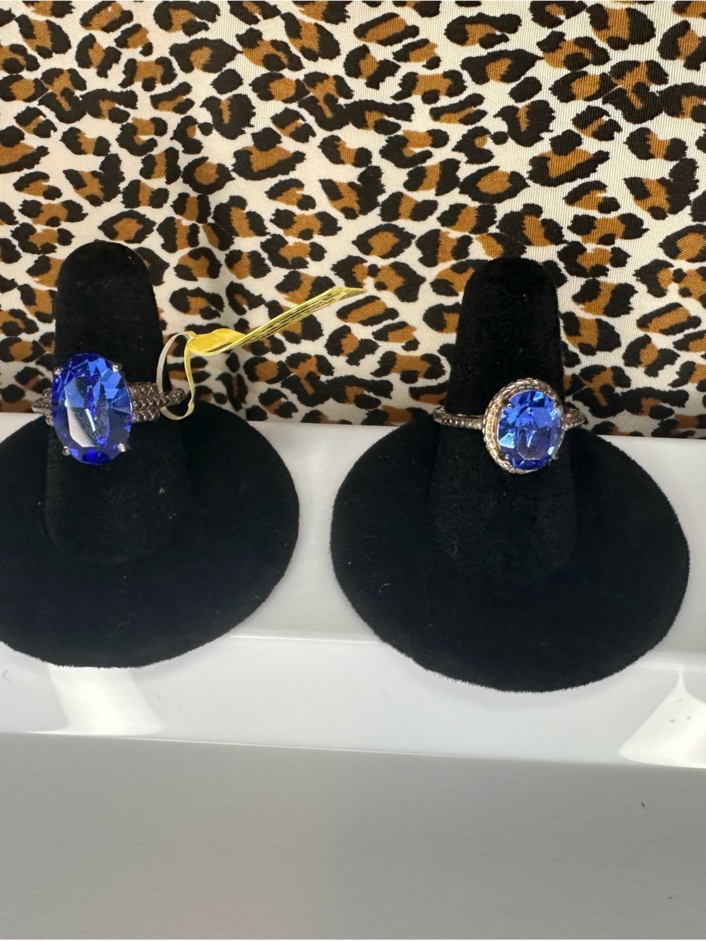 Royal Blue Oval Crystal Ring for Women